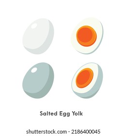 whole and half salted egg yolk vector.