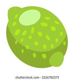 Whole and halved lime cartoon illustration. Green citrus vector illustration. Summer, fruit concept