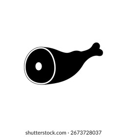 whole ham silhouette icon vector flat design.