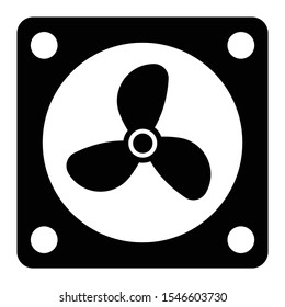  Whole House Exhaust Fan Unit Concept, Window Ceiling Mounted Vector Icon Design