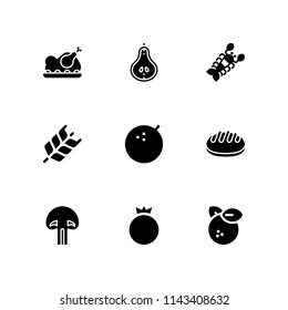 whole icon set. orange, pomegranate and lobster vector icon for graphic design and web