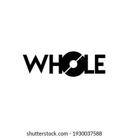 Whole, Initial based text and symbolic logo, Elegant minimalist logo for your brand.