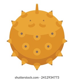 Whole kiwano food icon isometric vector. Fruit summer tropical. Farm organic