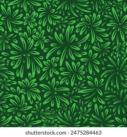 Whole leaf pattern, leaf pattern, grass pattern, continuous pattern, vector illustration