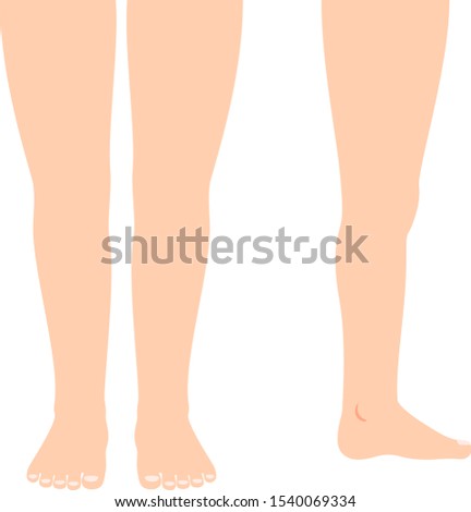 Whole legs seen from front and side