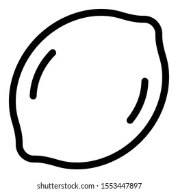 Whole lemon icon. Outline whole lemon vector icon for web design isolated on white background
