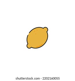 whole lemon icon, vector illustration