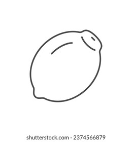 Whole lemon line outline icon