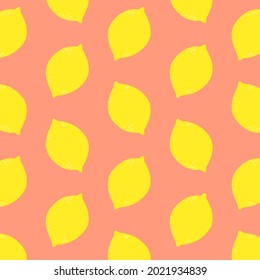 Whole lemon pattern with pink background