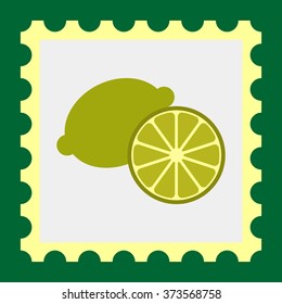 Whole lime and cut half