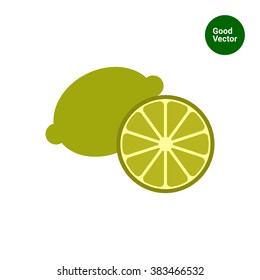 Whole lime and cut half