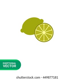 Whole lime and cut half