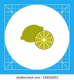 Whole lime and cut half