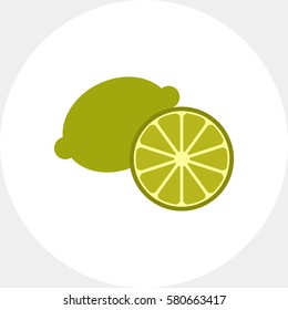 Whole lime and cut half