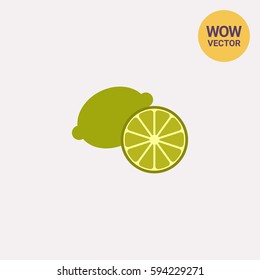 Whole lime and cut half