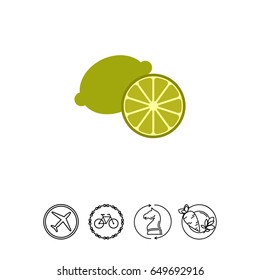 Whole lime and cut half