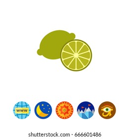 Whole lime and cut half
