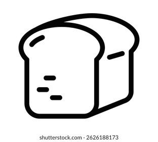Whole loaf of bread icon in outline. Vector illustration. Editable stroke.