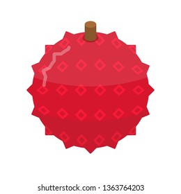 Whole lychees icon. Isometric of whole lychees vector icon for web design isolated on white background
