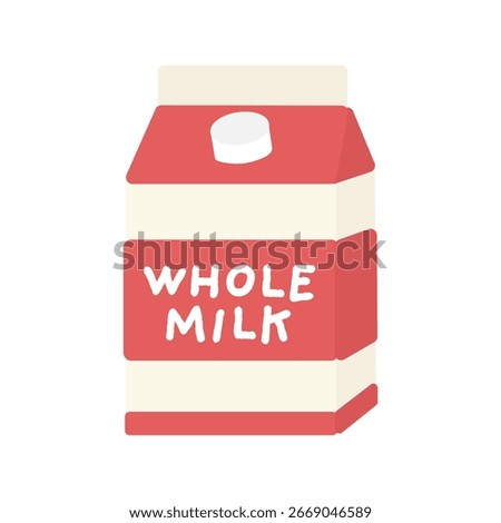 Whole milk in paper pack illustration material