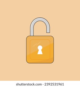 Whole open padlock vector object