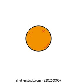 whole orange icon, vector illustration