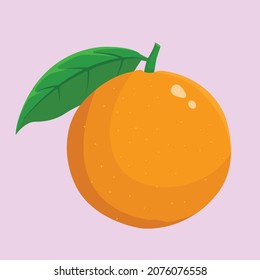 Ilustración de vectores de naranja completo, estilo de dibujos animados de iconos de frutas naranjas