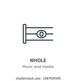 Whole outline vector icon. Thin line black whole icon, flat vector simple element illustration from editable music and media concept isolated on white background