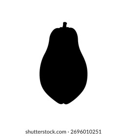 Ganze Papaya Silhouette Vektor flache Illustration Design.