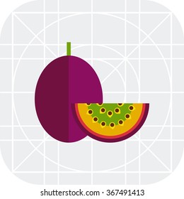 Whole passionfruit and cut piece