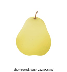 Whole pear fruit vector illustration on white background. Pear is a healthy fruit.