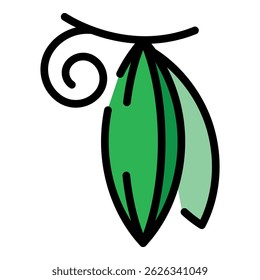 Whole peas icon. Outline whole peas vector icon color flat isolated