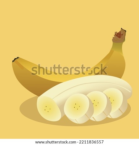 Whole and peeled bananas with background