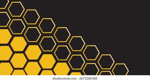 Whole and perforated honeycomb pattern in yellow