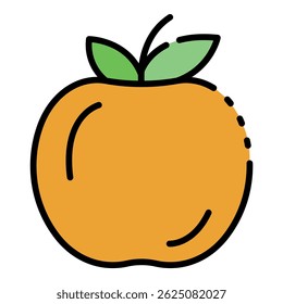 Whole persimmon icon. Outline whole persimmon vector icon color flat isolated