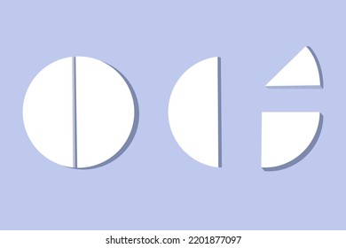 Whole pill, half, fourth part. Drug medicinal product.