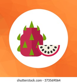 Whole pitahaya and cut piece