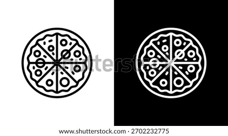 Whole Pizza White Icon Set Design