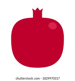 Whole pomegranate vector icon in flat style. Vector illustration good for fruit store