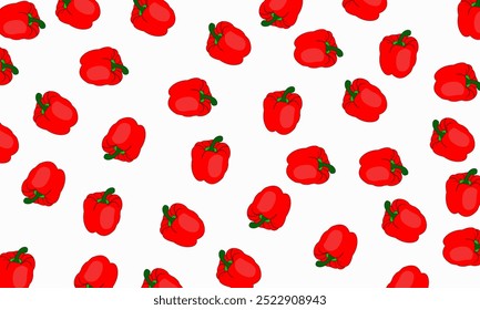 ganzes rotes Paprika-Muster auf weißem Hintergrund