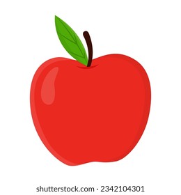 Whole ripe apple vector illustration. Cartoon drawing of healthy food or red fruit isolated on white background. Organic food, healthy eating concept