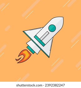 Whole rocket vehicle vector object