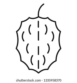 Whole soursop icon. Outline whole soursop vector icon for web design isolated on white background