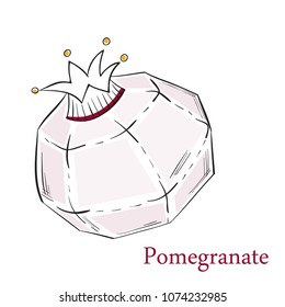 Whole stylized pomegranate