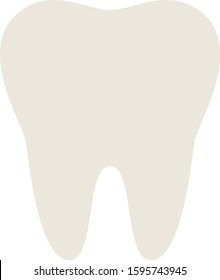 Whole tooth with roots vector flat icon isolated on white