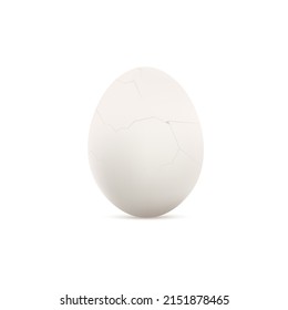 Whole undamaged chicken egg template realistic vector illustration isolated on white background. Whole clean fresh eggshell or Easter egg mockup for design presentation.