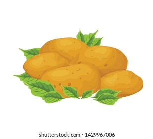 whole unpeeled potato vector art illustration