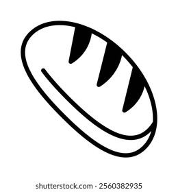 Whole and unsliced icon of bread