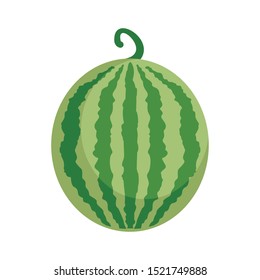 Whole watermelon icon. Flat illustration of whole watermelon vector icon for web design