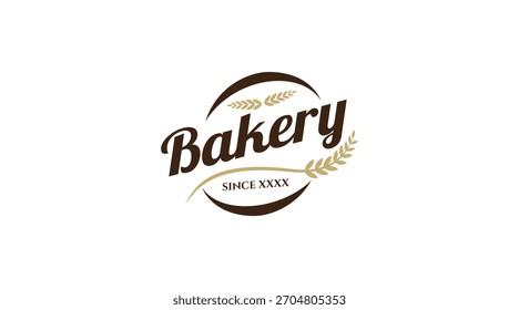 Pan integral de trigo para panaderías y empresas de catering. Inspiración de diseño de logotipo de etiqueta de comida